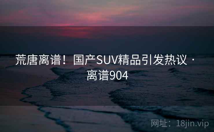 荒唐离谱！国产SUV精品引发热议 · 离谱904  第2张