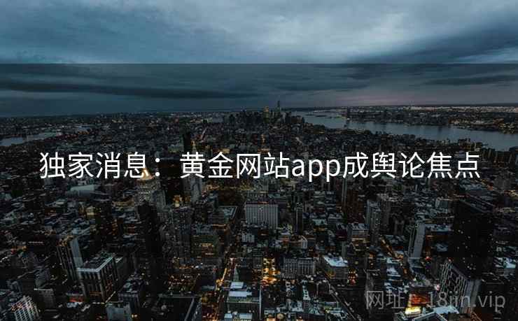 独家消息：黄金网站app成舆论焦点  第2张